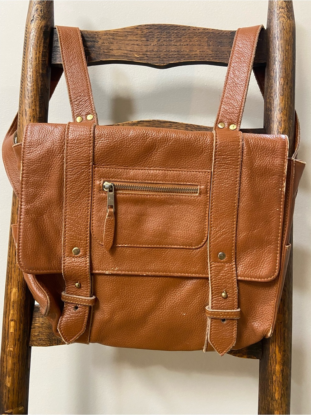 Vere Verto Italian Leather Convertible Backpack/Messenger/Satchel